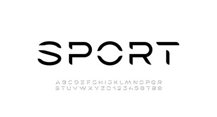 Canvas Print - technology font, digital cyber alphabet