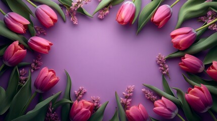 Wall Mural - Tulip Heart Frame