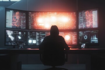 Person monitoring complex data systems in a dark control room