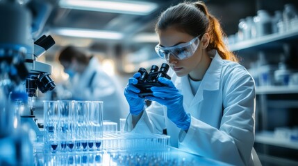 Wall Mural - scientist analyzing in laboratory