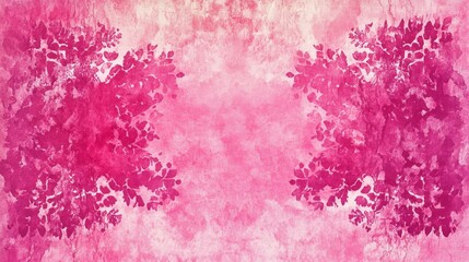 Wall Mural - Pink Floral Watercolor Background