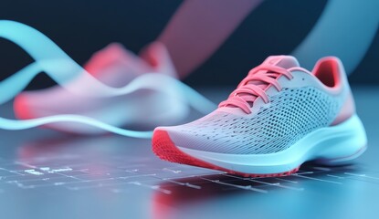 Running Shoes With Holographic Waves