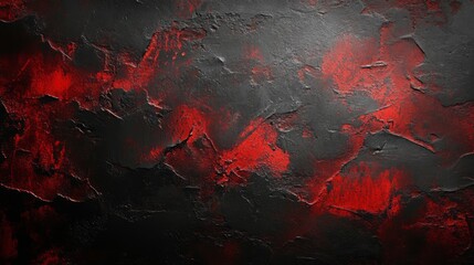 Poster - Abstract Red and Black Textured Art