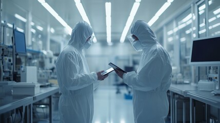 Wall Mural - high-tech cleanroom collaboration