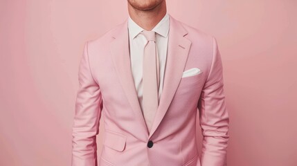 Wall Mural - a man in a pink suit and white shirt