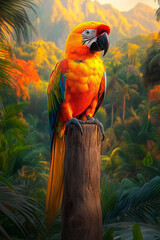 blue and yellow parrot