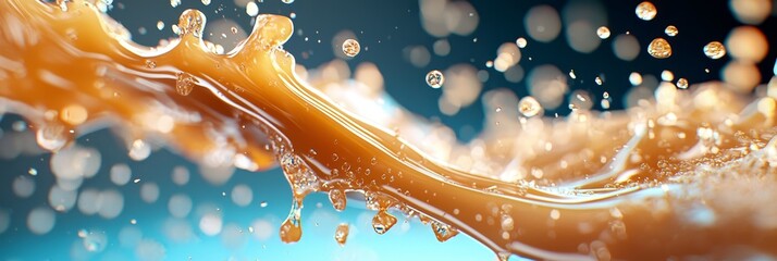 Canvas Print -  A close-up of a water drop against a blue sky background