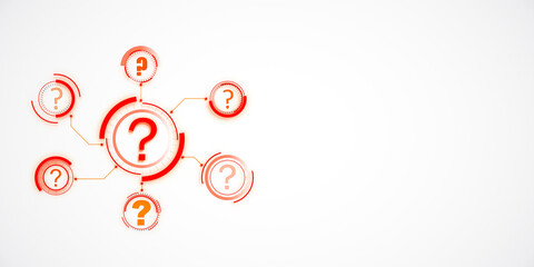 Poster - Question mark network illustration. 3D Rendering