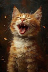 Wall Mural - Laughing cat