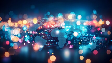 Chart and globe visualization of global stock market data