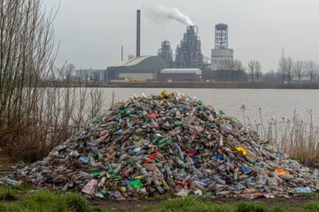 Wall Mural - Recycling facilities that use renewable energy such as wind and solar to power their operations.