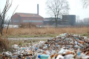 Wall Mural - Energy-efficient recycling facilities use renewable resources like wind and solar to power their operations.