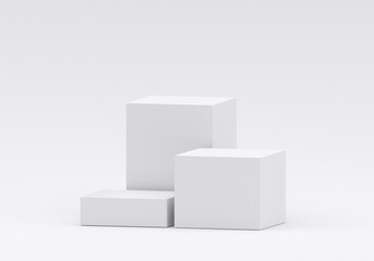 Wall Mural - white product display podium in studio room, for display presentation