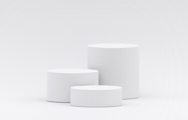 white product display podium in studio room, for display presentation