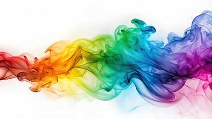 Colorful abstract smoke waves on light background