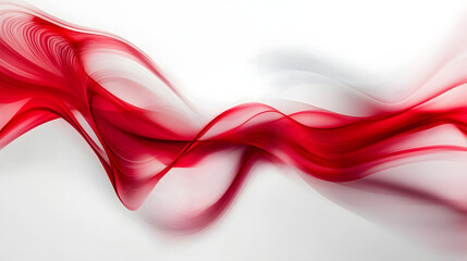 Wall Mural - a red wave is flowing across a white background