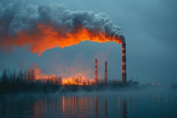 Industrial smoke emissions contribute to air pollution and global warming concerns