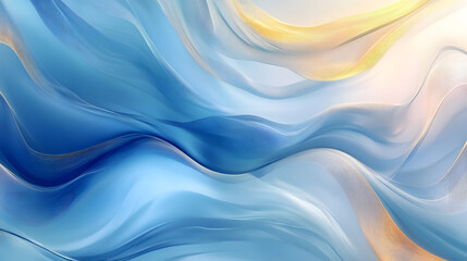 Wall Mural - a blue and gold wave with a blue background