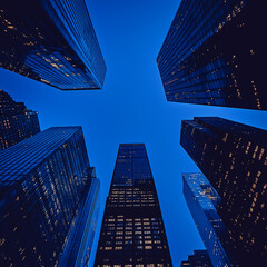 Photo of skyscrapers at sunset 