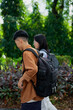 © Timeimage - Two young Asian classmate playing at park after school