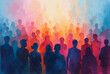 © MOTOKO Stock - Vibrant Abstract Crowd: Diverse Silhouettes in Motion - Perfect for Event Posters or Social Media Campaigns