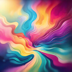 Blurred colored abstract gradient background, waves shape glowing abstract colorful background, ai