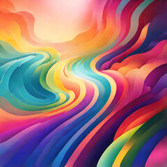 Blurred colored abstract gradient background, waves shape glowing abstract colorful background, ai