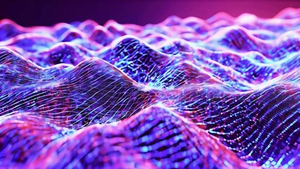 3D rendering Abstract Futuristic Mesh Waves animation background