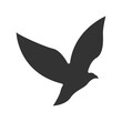 © REKB - Flying bird in silhouette style vector illustration, flying bird flat icon vector in solid black color