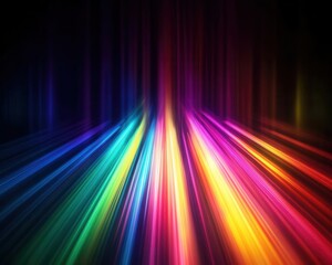 Wall Mural - abstract background featuring vibrant rainbow light streaks creating a dynamic and energetic design,