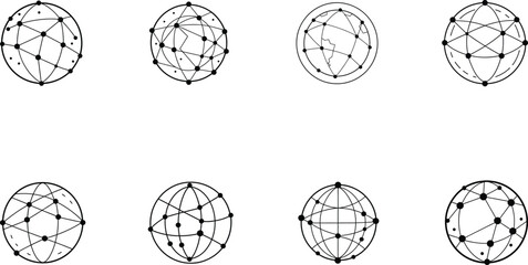 global network connections - abstract globe illustrations