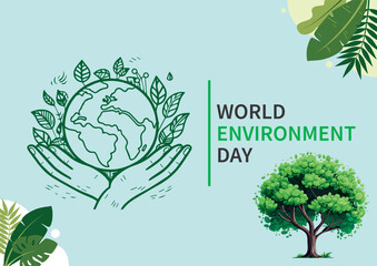 world environment day poster. go green element vector. save our earth. 