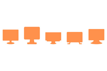 Simple computer monitor illustration design set