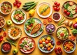 © Four888 - Vibrant Food Photography on Light Orange Background for Fresh Culinary Inspiration