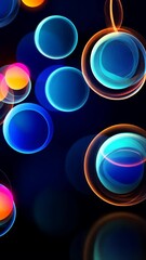 Poster - Abstract colorful bubbles on dark background