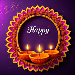 Diwali decoration on background with copy space
