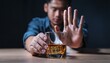 © ivan - man rejecting alcohol with hand gesture