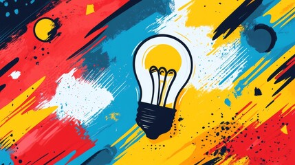 Sticker - Colorful Abstract Lightbulb Art