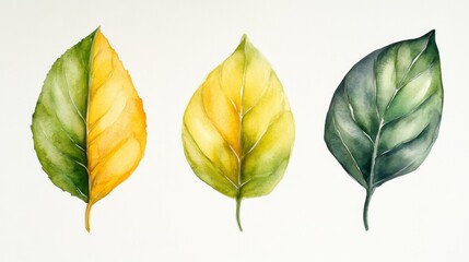 Wall Mural - Colorful Watercolor Leaves