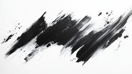 Wall Mural - Abstract Black Brush Strokes