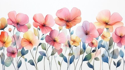 Poster - Watercolor Floral Blooms