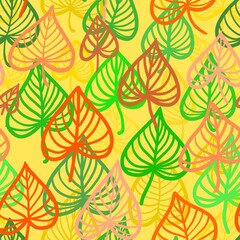 Canvas Print - leaves seamless abstract pattern background fabric fashion design print wrapping paper digital illustration art texture textile wallpaper colorful apparel image 