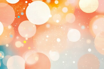 Wall Mural - soft bokeh circles in warm orange, yellow, and blue tones on a blurred background. abstract light an