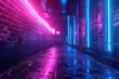 © Mutimul - A neon sign is lit up in a dark alleyway, generative ai image