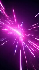 Aufkleber - Vibrant pink light streaks exploding against dark background