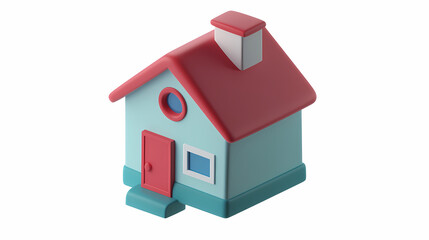  A minimalistic 3D vector for applications and web pages.Plastic render of house on isolated white background. 3d cartoon illustration symbol of security and protection.