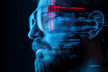 Digital Code: A Futuristic Portrait of a Programmer