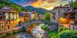 © Four888 - Stunning Architectural Photography of Molinaseca's Historic Bridges and Stone Houses in Scenic Landscapes