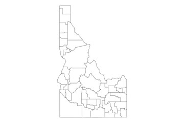 Idaho State Outline with County Boundaries