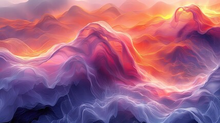 Wall Mural - Colorful abstract patterns, soft gradients and repeating elements create a calming effect.